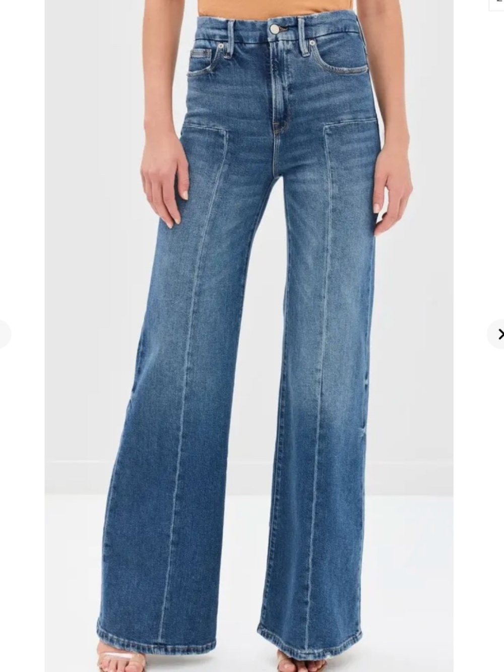Good American Good Waist Palazzo Seamed Jeans Sz 30